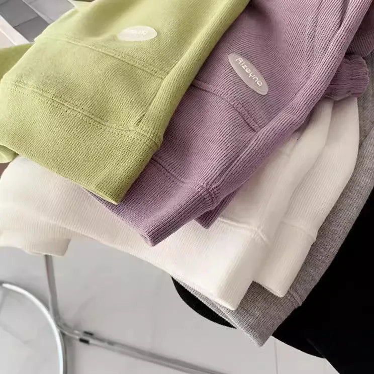 Women's Korean version of loose wide-leg drawstring A-line pants with a slim waist slim fit casual home versatile sports shorts