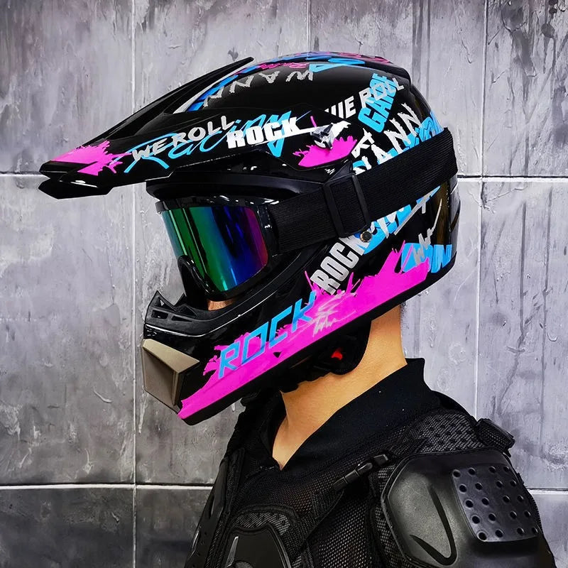 Off-road electric vehicle helmet, rally helmet, go-kart riding helmet, downhill full helmet, suitable for both men and women