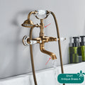 Telephone Style Golden Waterfall Bathtub Faucet Bathroom Brass Bath Faucets Waterfall Rotatb Spout Hot&Cold water Shower tap set