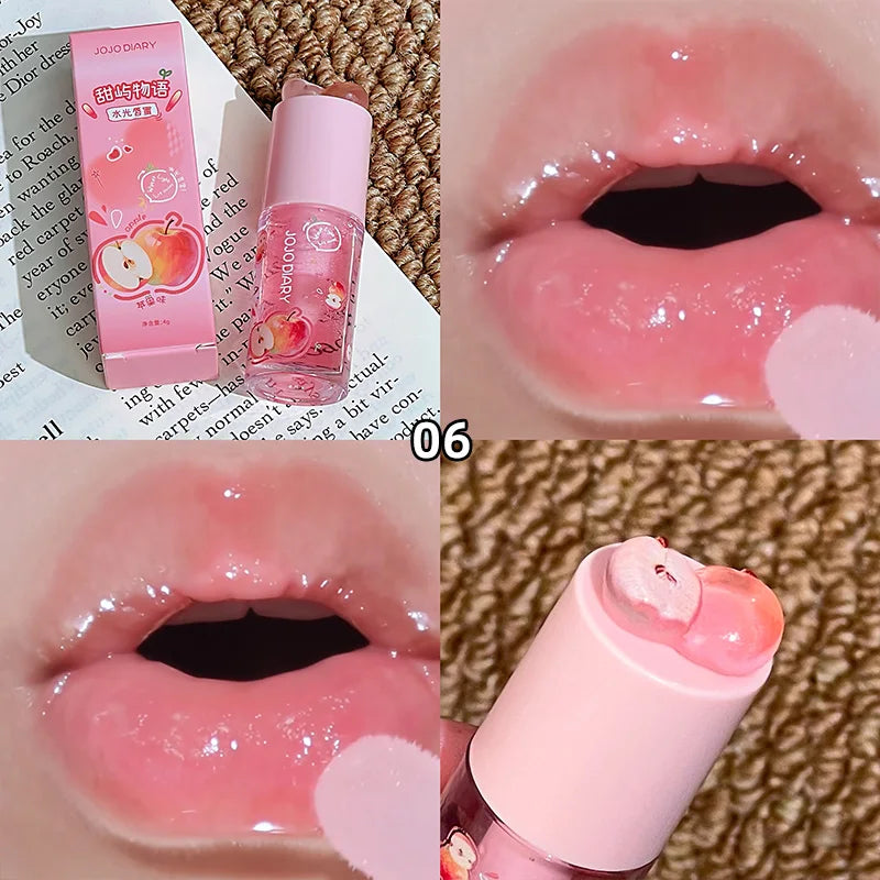 Jojo Diary Fruit-Flavored Lip Oil: Hydrating and Moisturizing, Prevents Chapped Lips and Reduces Wrinkles, Suitable for Winter Lip Care, Korean-Style Water Gloss Lip Gloss.