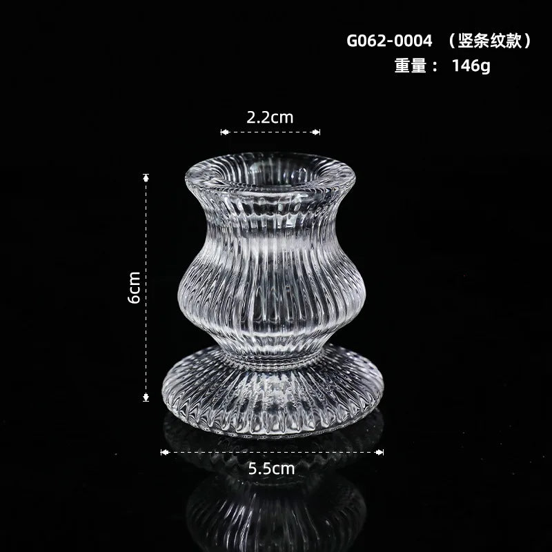 European Style Crystal Glass Candle Holder Romantic Dinner Small Candle Stand Bar Home Hotel Decor