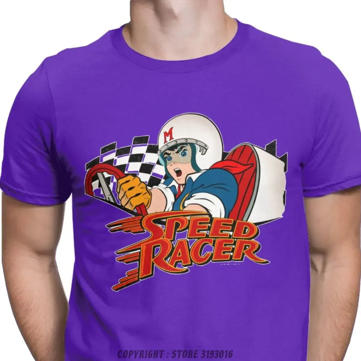 Speed Racer Meteoro Men's Tshirts Cool Christmas Crew Neck T Shirt Cotton Camisas Hombre Harajuku Aesthetic Printed Tshirt Men