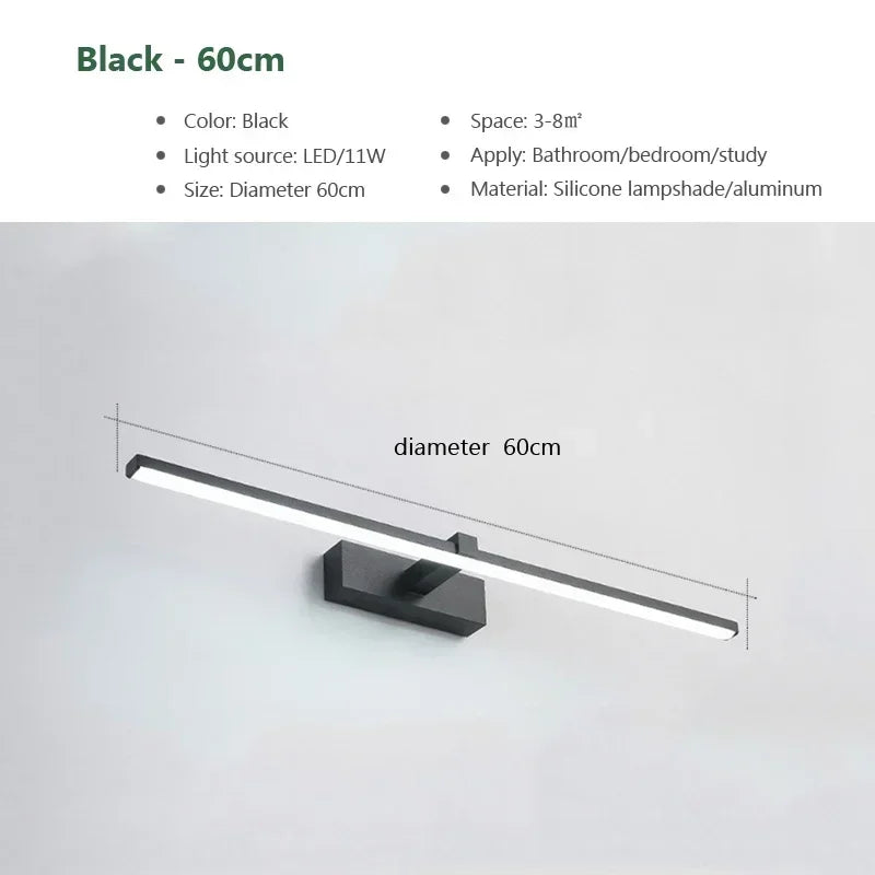 Modern LED Wall Light Bathroom Mirror Lamp Bathroom Bath Mirror Line Lamp Wall Sconce Home Decoration Lighting Fixture Luster