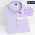 4XL 5XL 6XL 7XL 8XL Bamboo Fiber Plaid Shirt Striped Blue Casual Business Longsleeve Shirt for Men Streetwear Slim Fit Shirt Men