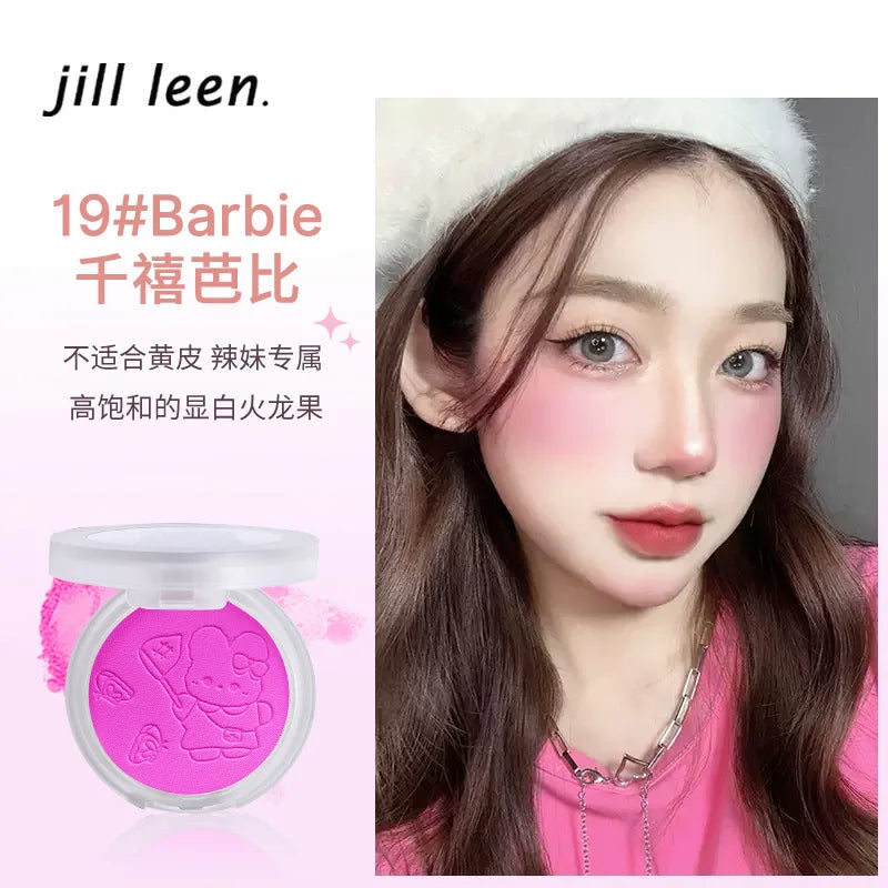 JILL LEEN Monochrome Colorful Soft Mist Blush Disc Highlight Grooming Peach Gills Purple Matte Brightening Expansion Color