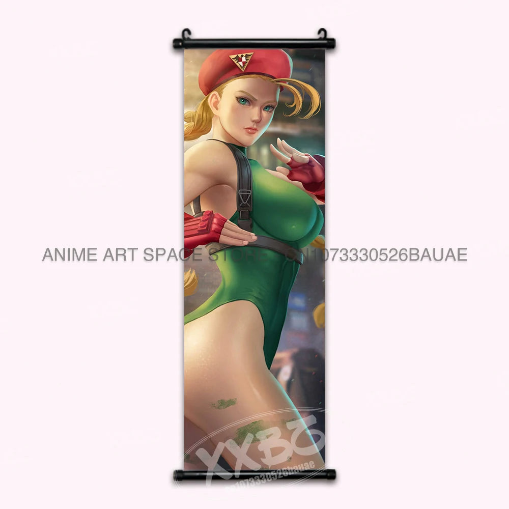 Street Fighter Hanging Painting Fighting Game Wall Artwork Gouken Scrolls Picture Sakura Kasugano Print Canvas Poster Home Decor