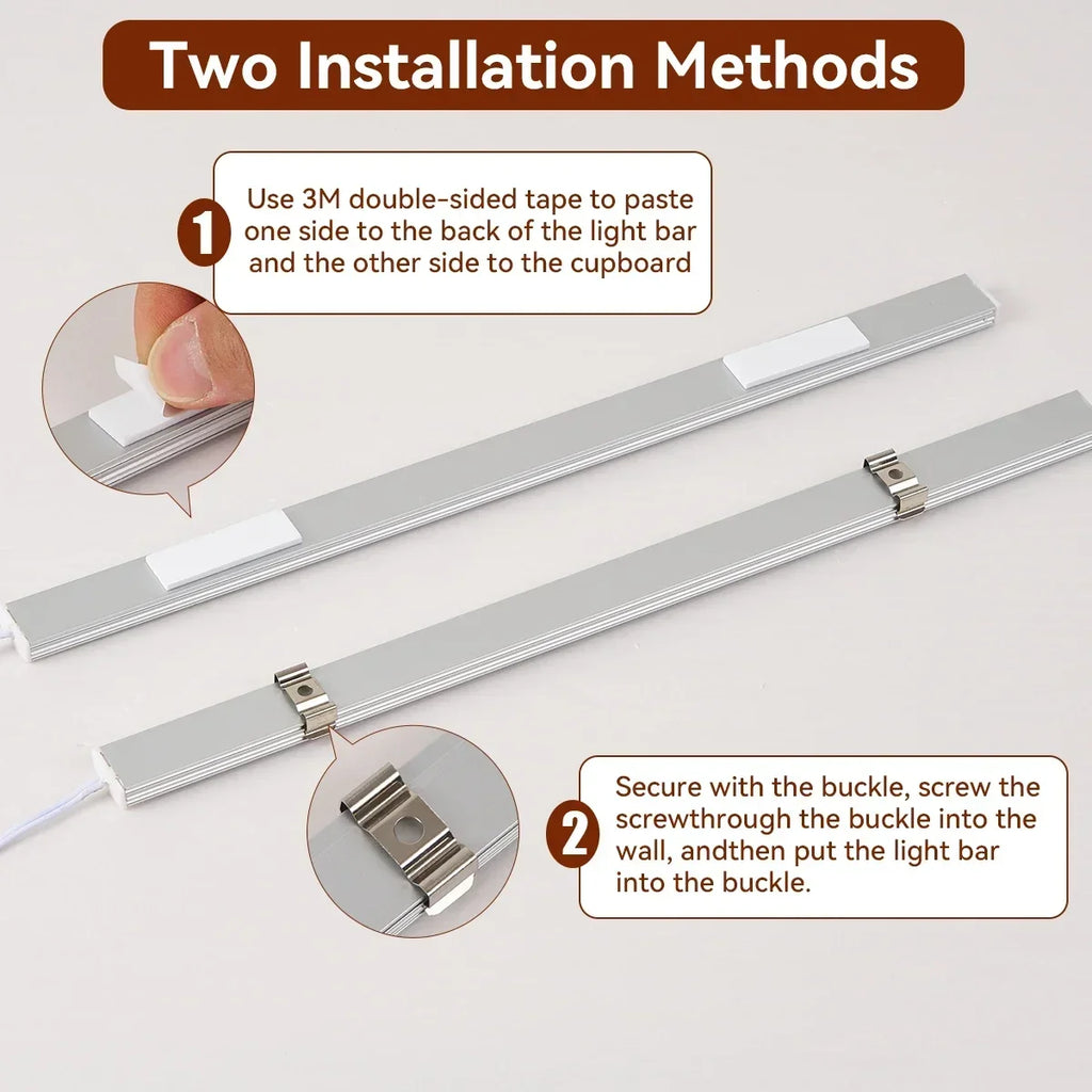 1~6Pcs Touch Sensor Switch Mirror Dimmable Sync Cabinet Light LED Strip Kitchen  Pantry Showcase Bedroom Closet Kitchen Lamp