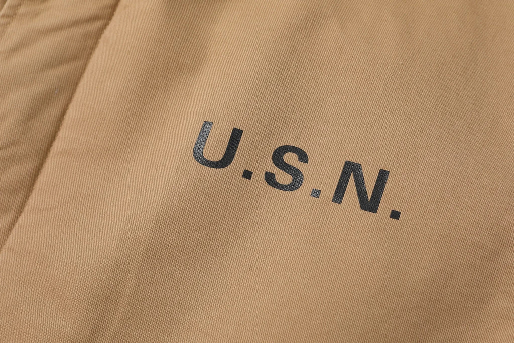 1940s N1 USN Thick Winter Mens Sherpa Fleece Deck Jacket Khaki Jungle Cloth Warm Heavyweight Vintage Parka Cotton Coat For Men