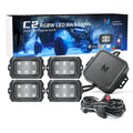 MICTUNING RGBW LED Rock Lights with Bluetooth Controller, Timing Function, Music Mode - C1 4Pods Multicolor Neon LED Light Kit