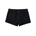Women's high waisted black shorts versatile for spring and autumn, slim fit and slimming, hip hugging casual straight leg pants