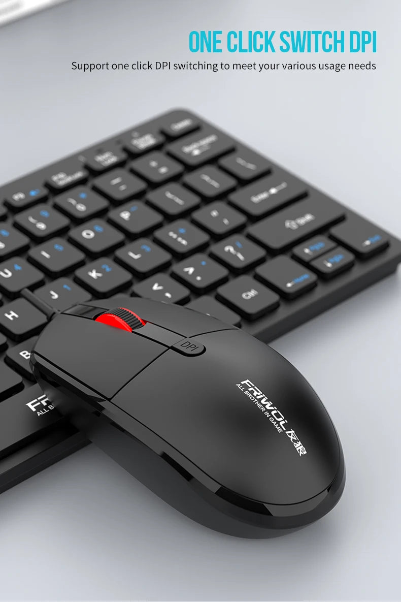 FRIWOL KT-100 Wired  Keyboard Mouse Set 78 Key Mini Portable Keyboard USB Desktop Laptop Office Home Light voice