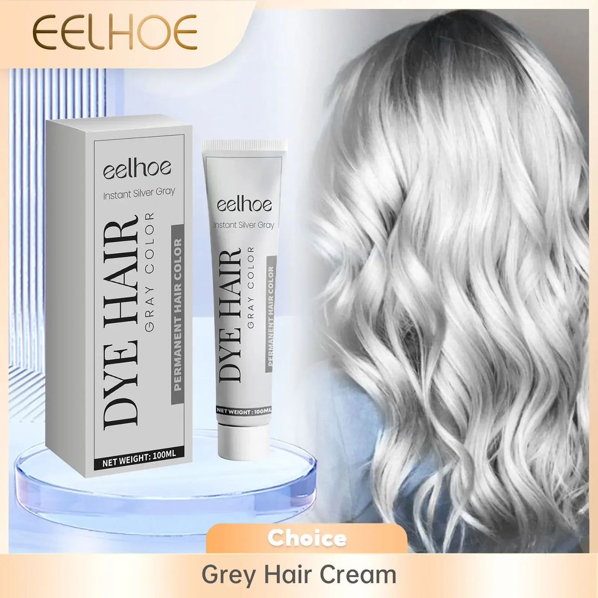 Grey Hair Dye Cream Unisex Smoky Punk Style DIY Styling No Damage Quick Coloring Long-lasting Professional Hairs Dyeing Creams