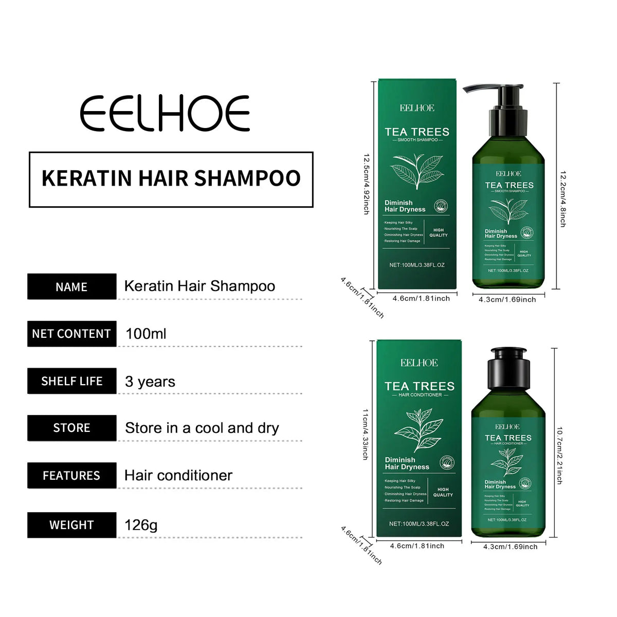 Shampoo Hair Conditioner Set Deep Cleaning Moisturizing Nourishing Repair Damaged Dry Oil Control Shampoos Tea Tree Hair Care