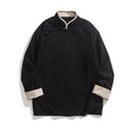 Autumn Winter Chinese Style Blouse Long-sleeved Jacket Men's Chinese Tang Suit Hanfu Lay Buddhist Zen Suit Tea Suit Slanted Top