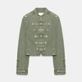 Mens Jacket Vintage Napoleon Collar Denim Coat Harajuku Unisex Loose Fit Button Detail Short Jacket Casual Streetwear Fashion