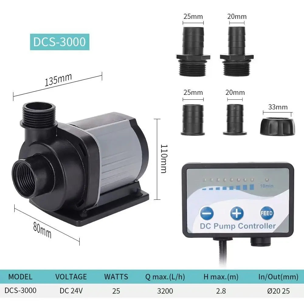Jecod Jebao 100-240V DC Marine DC Submersible Pump Super Quite Circulation Return Pump 10 Speed Flow Adjustment