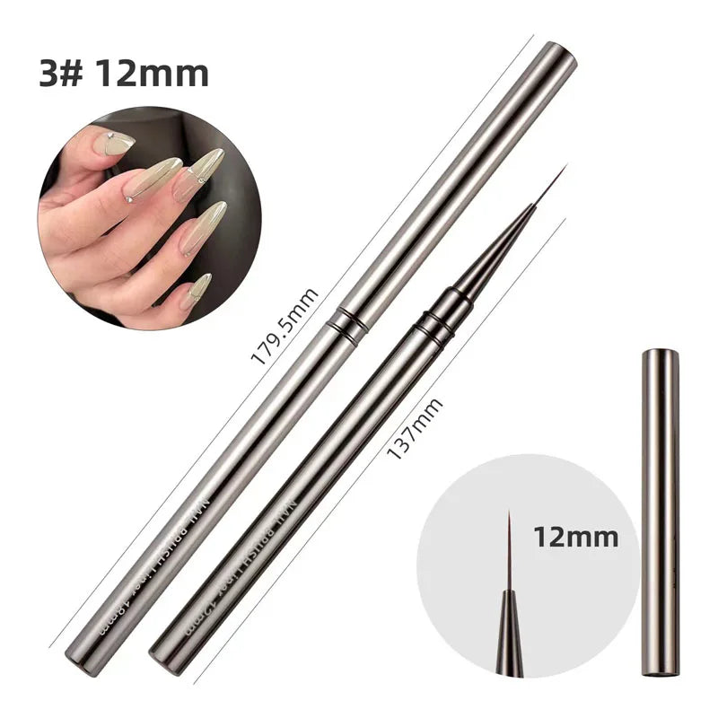 Nails Art Liner Brushes UV Gel Brush 6/9/12/15/18mm Nail Design Pen Elongated Lines Striping Painting Professional Manicure Tool