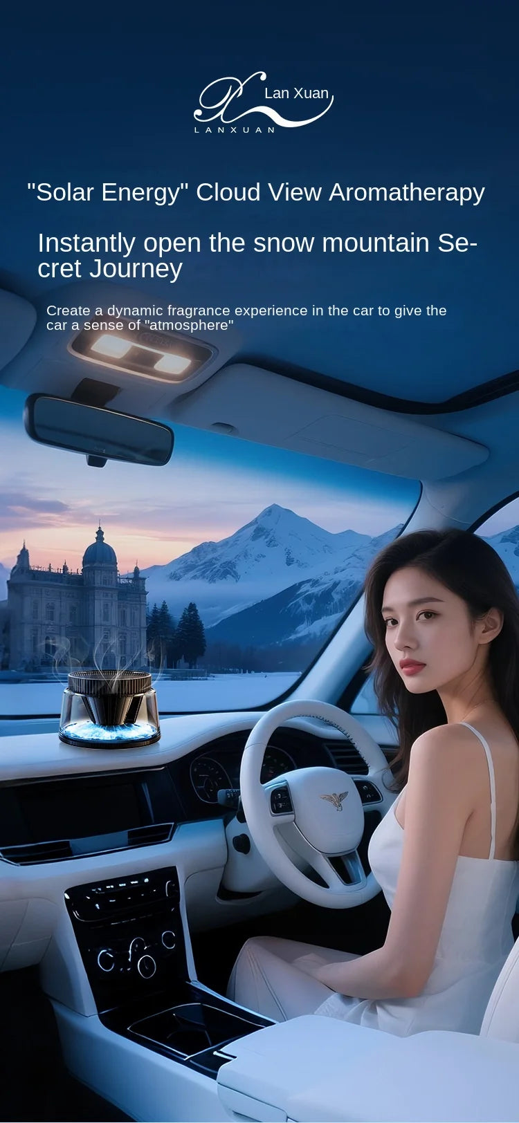 New High-end Cloud Car Solar Aromatherapy Light Luxury New Lasting Fragrance Men's Car Perfume Fog