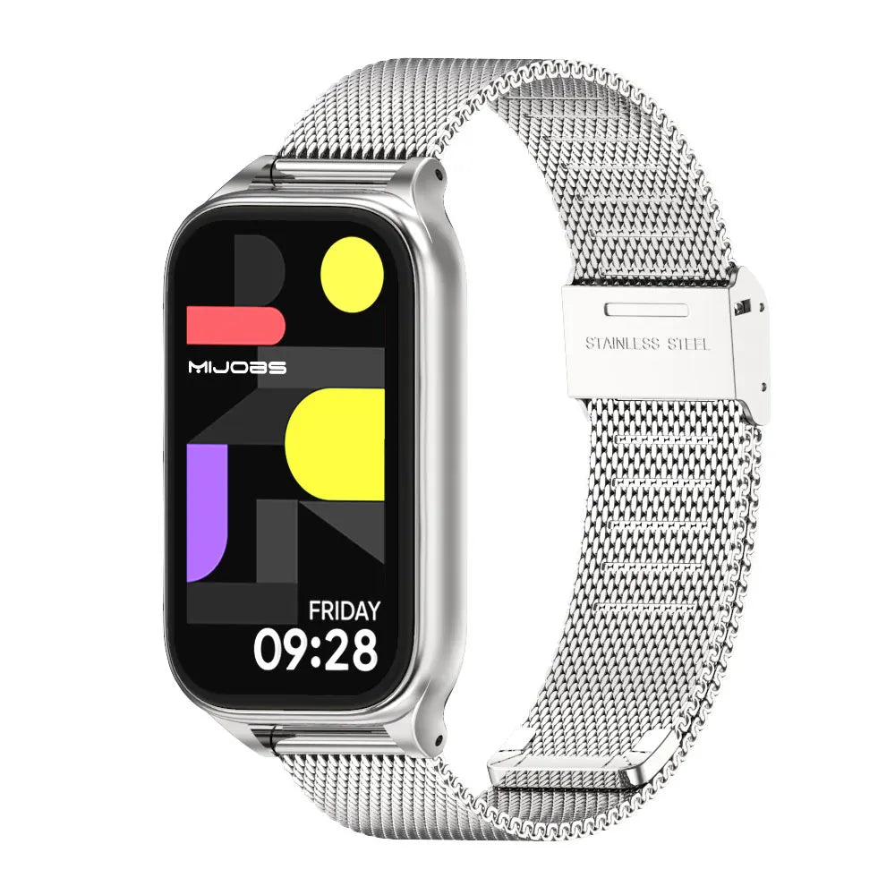Strap For Mi Band 9 Active Watchband For Xiaomi Smart Band 8 Active Metal Wristband for Mi Band 9 Active correa Stainless Steel