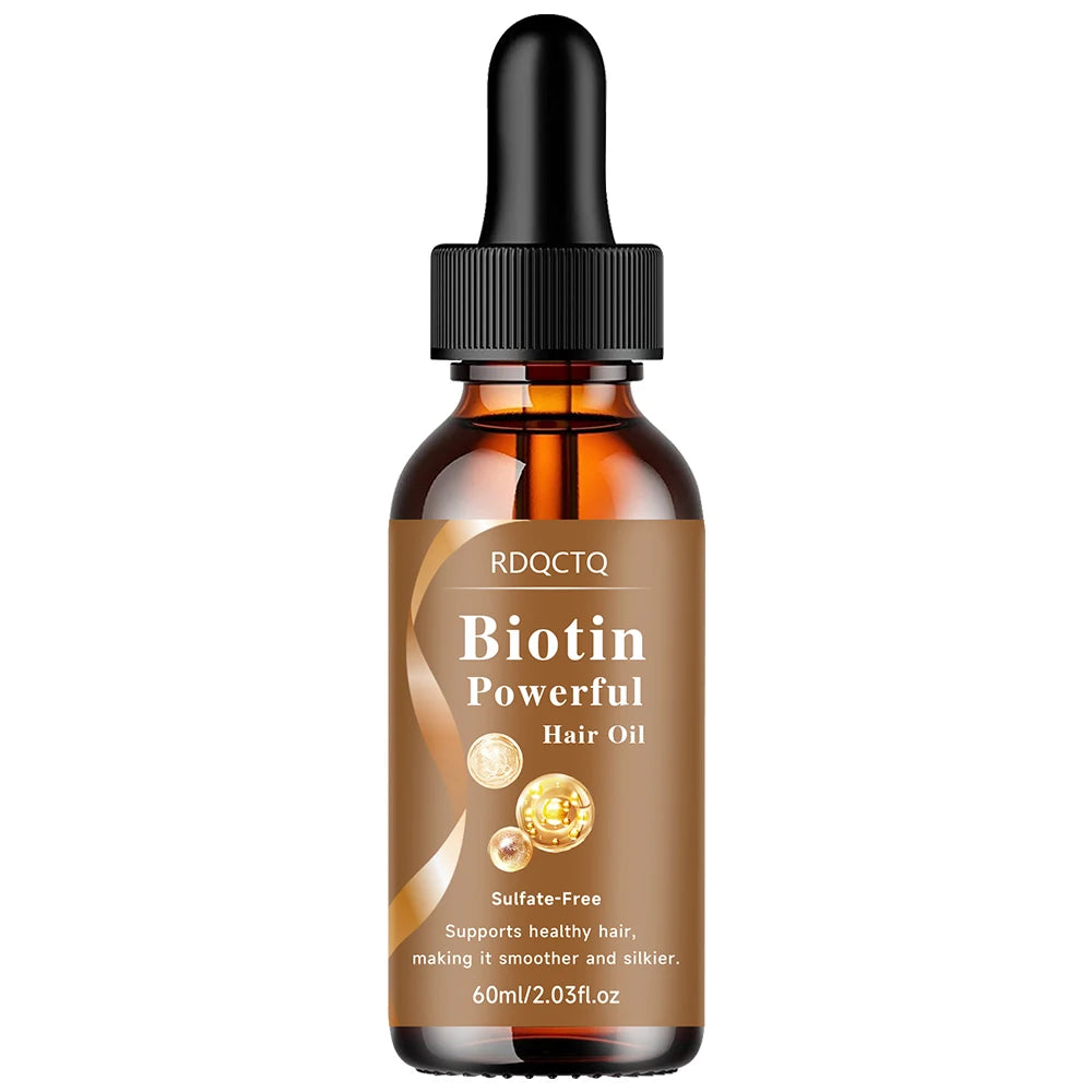Biotin Hair Care Oil for Dry Hair - Nourishing Treatment for Women with Smooth Silky Shiny Results - Natural Hair Care Essential