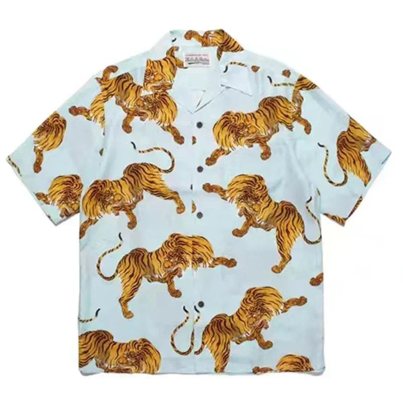 Classics 2025 WACKO MARIA Shirt Photo Print Vintage Men's And Women's Loose Hawaiian WACKO MARIA Short Sleeve Shirt T-Shirts