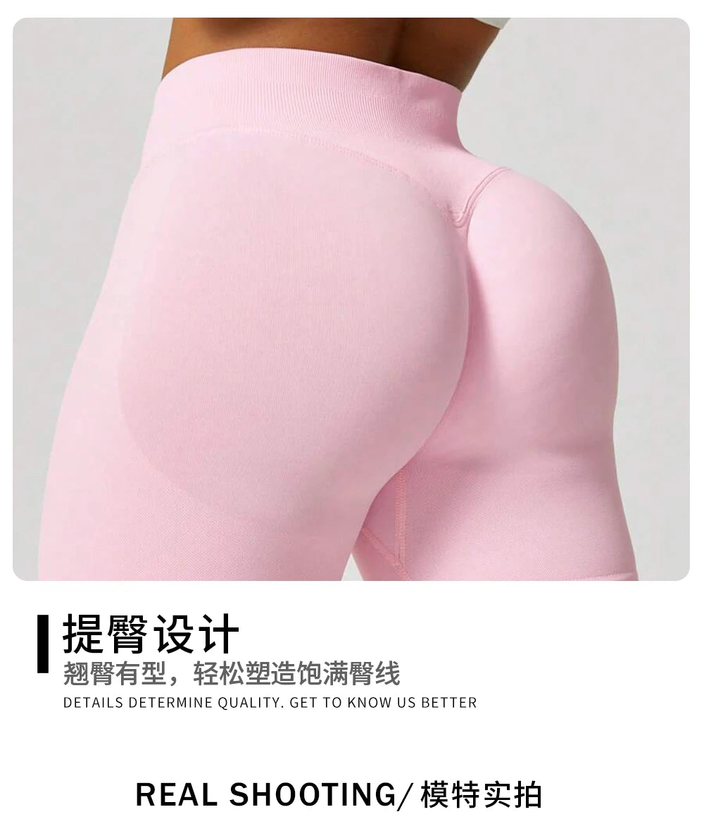 ZHEJIN Seamless Women Yoga Shorts High Waist Workout Gym Shorts Scrunch Butt Lift Biker Shorts Tummy Control Push Up Fitness