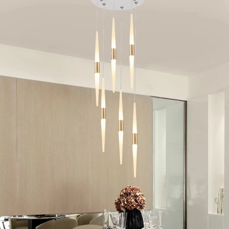 Led Pendant Lamps for Stairs Attic Living Room Bedroom Kitchen Staircase Ceiling Lighting Indoor Home Decoration Long Chandelier