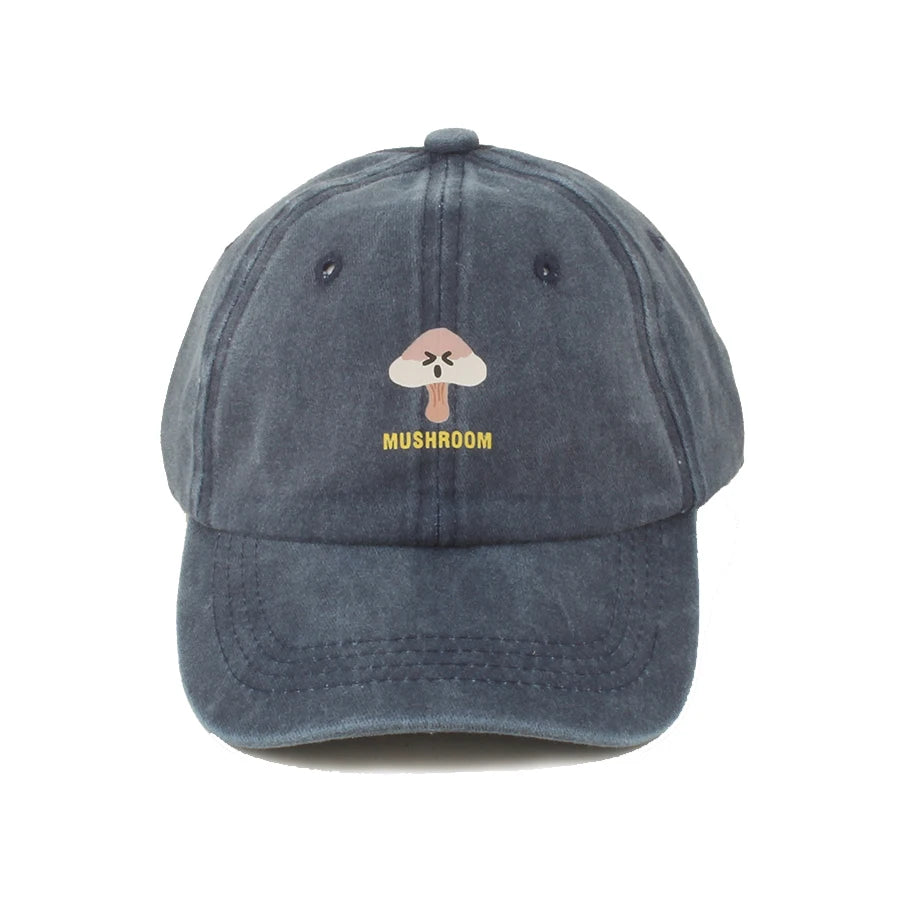 Kids Cartoon Adjustable Baseball Cap Baby Girl Boy Summer Washed Denim Sun Protection Snapback Cap Cute Sun Hats Children 3-7Y