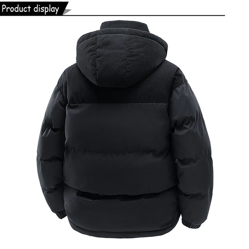 Autumn Winter Men Outdoor Removable Hooded Windbreak Jacket Coats Men Warm Outwear Casual Fashion Solid Parkas Jacket Male Tops