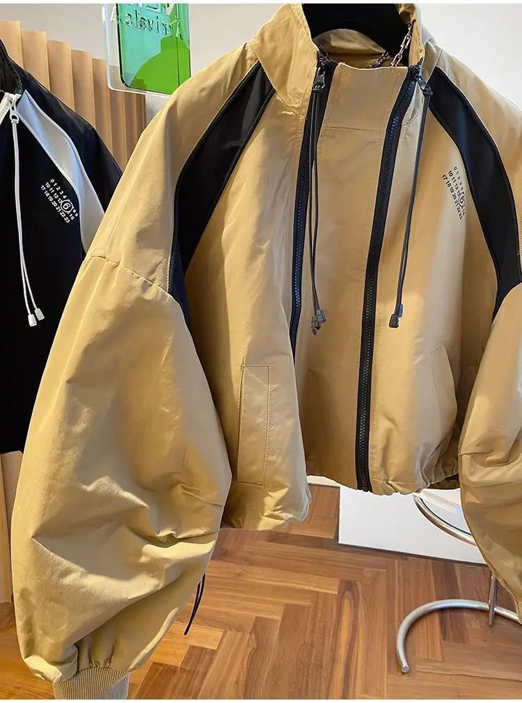 Zipper Design Niche Loose Casual Stand Collar Windbreaker Jacket Spring and Autumn Short Jacket Jacket Top