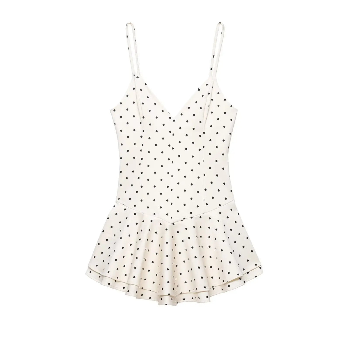Typhaland Elegant Polka Dot Sling Dress for Women Fashion Sleeveless High Waist Mini Dress 2026 New Summer Vacation Clothes