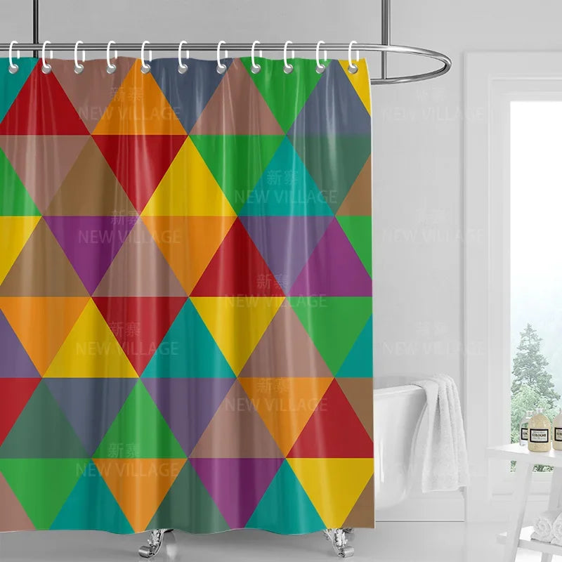 Home decoration shower curtains bathroom waterproof curtain fabric Living Room Modern Nordic Modern geometric pattern simple