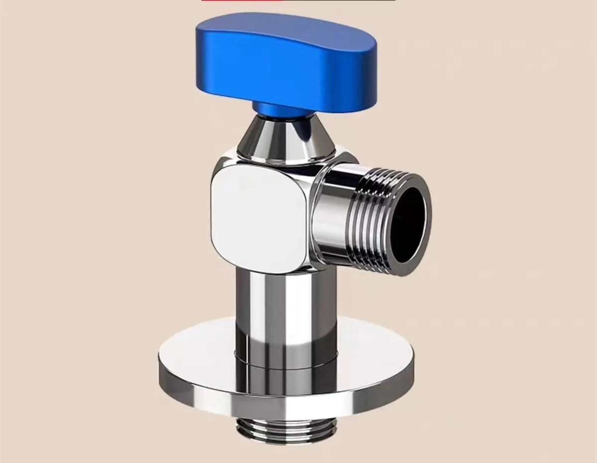Tuqiu Brass Angle Valve Water Control Valve Chrome Gray Corner Valve Bathroom Tap Water Valve 1/2*1/2 Brass Angle valves
