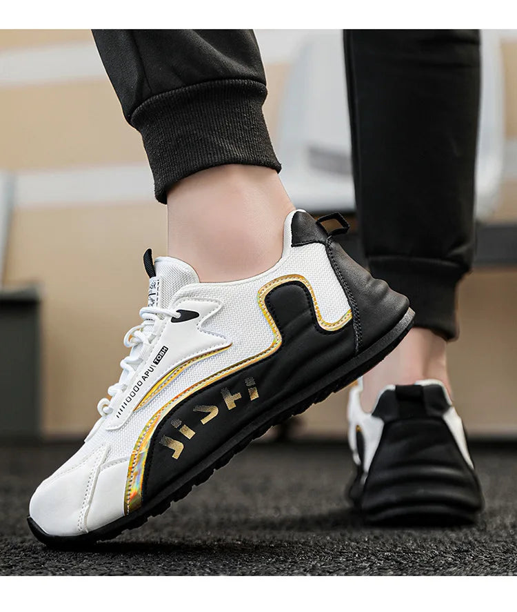 Plus-size men's leather mesh sneakers, casual sports shoes, spring and autumn outdoor casual sports shoes  M1227
