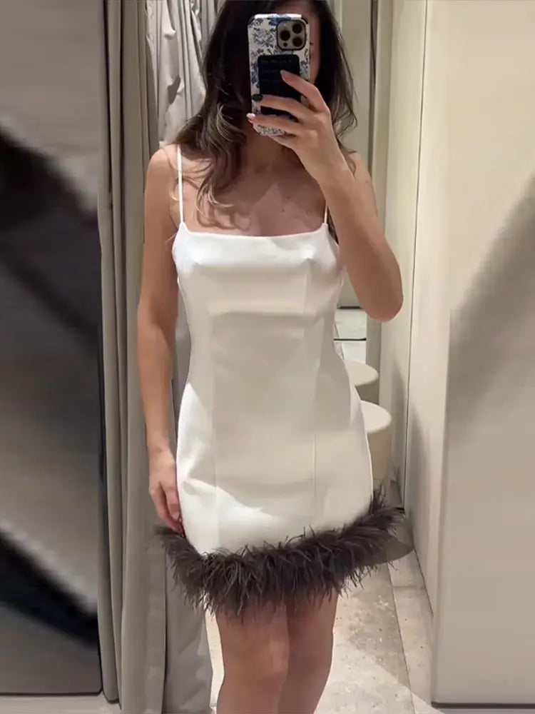 Sexy Women's Dress Halter Sleeveless Backless Slim Hip Package Tassel Female Dresses 2025 Autumn Party Christmas Chic Lady Robe