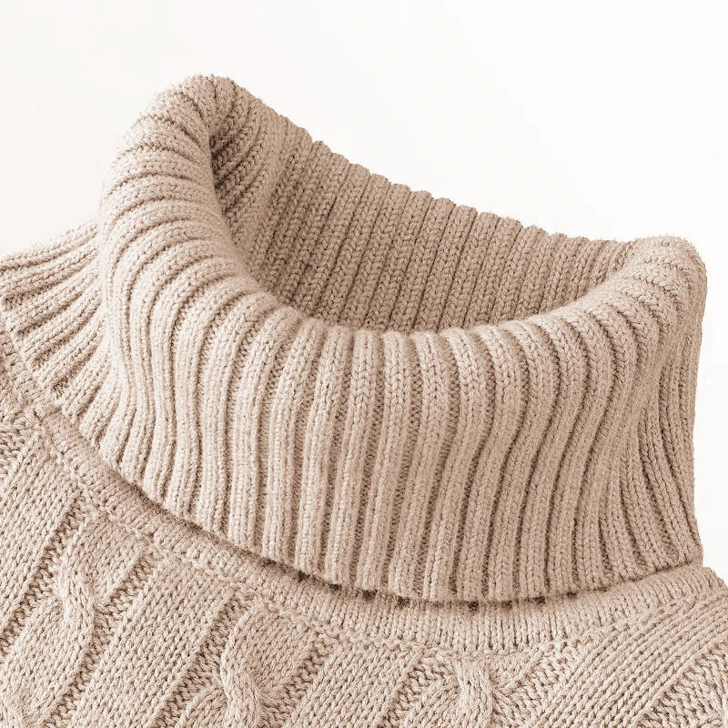 Outdoor Men's Long Sleeve Knitted Sweaters Slim Fit Turtleneck Sweater Casual Pullover Sweater Winter Basic Heavyweight Top