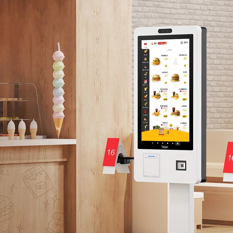 21.5'' Self-service Call System for McDonald's Kiosk Payment Method Credit Card Scanner Restaurant Self Ordering Kiosk