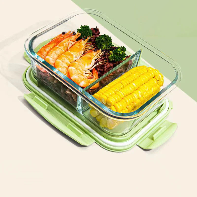 High quality Lunch Box Glass 1050ml Food Storage Box Microwave Bento Box school food containers compartment