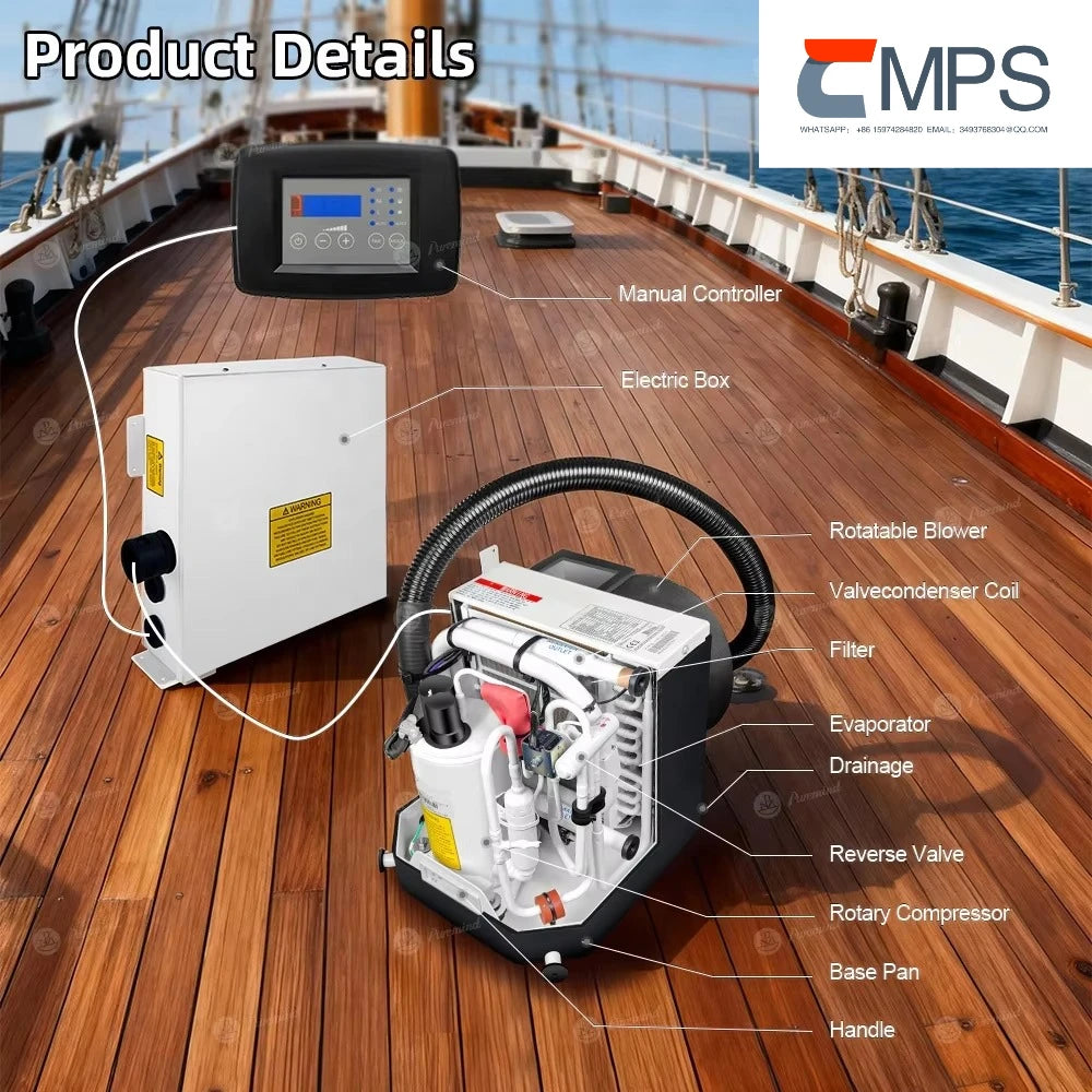 Self-contained Boat Air Conditioning System 5000-16000BTU Water Cooled Marine Air Conditioner for Boat Yacht AC Unit