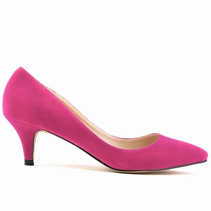 Women Pumps Spring Autumn 5cm Low High Heels Solid Color Breathable Pointed Toes Non slip Sole Latex Insole Work Wedding Shoes
