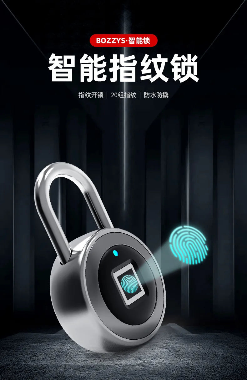 Smart Keyless Fingerprint Lock Waterproof APP / Fingerprint Unlock Anti-Theft Security Padlock Door Luggage Case Lock