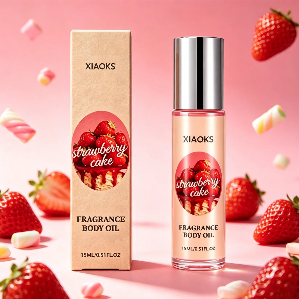10ml Strawberry Cake Scented Perfume Spray for Women - Elegant Women's Perfume with Rose Scent, Roll-On Fragrance, Gourmet Oriental Notes, Featuring Strawberry, Coconut, Candy, Vanilla, Caramel, and Cream Scents, Long-Lasting