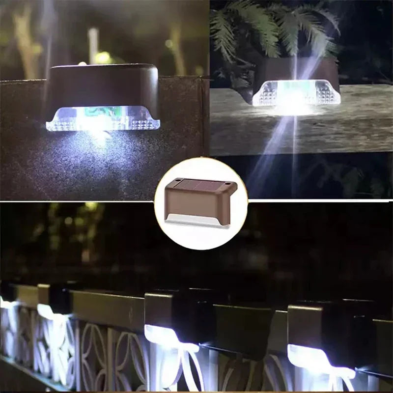 4-12Pcs Solar Deck Lights Outdoor Waterproof LED Fence Lights Step Garden Decorate Lamp for Patio Stairs Railing Pathway