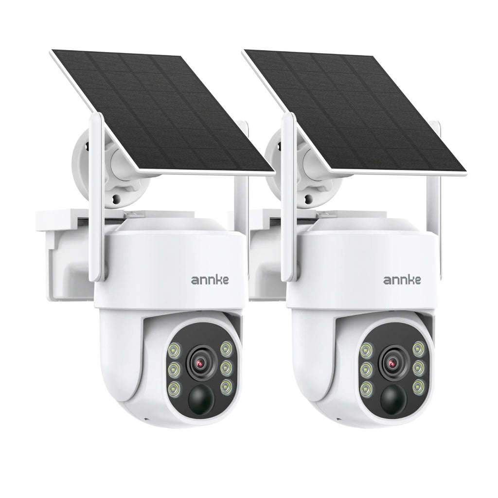ANNKE 4MP Solar Wireless Security Camera Outdoor WiFi 6 Camera PIR Human Detection Full-Color Night Vision Pan/Tilt 270° Two-Way Talk IP65 Waterproof
