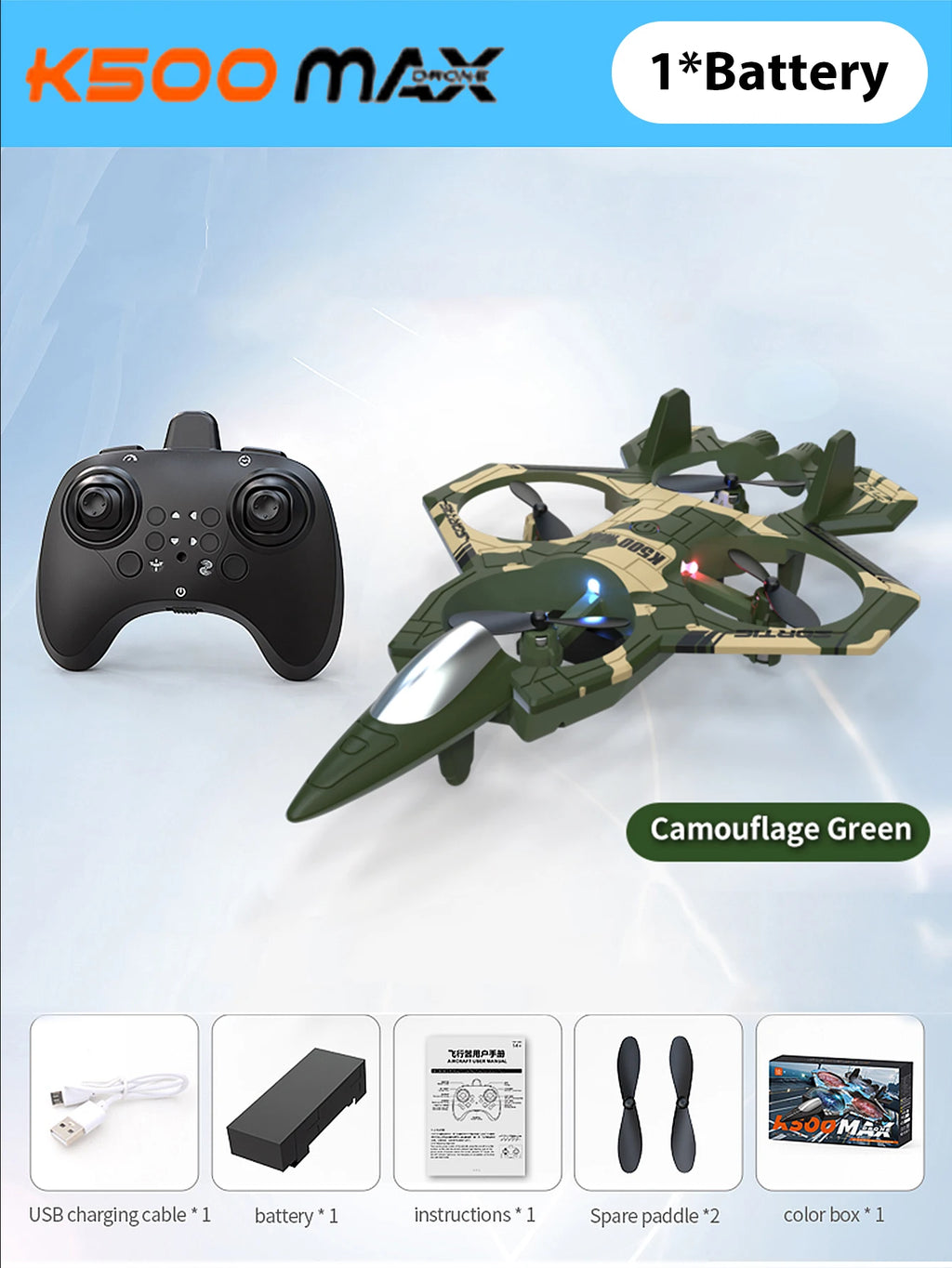 K500MAX Drone Fighter Jet 4k HD Professional Drone Camera WIFI Fpv Aircraft Quadcopte Aerial Photography Drone Birthday Toys