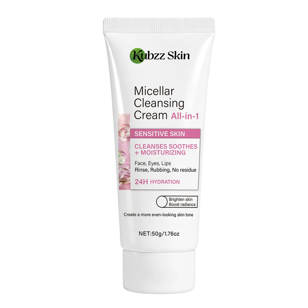 Micellar Cleansing Cream 50G——Niacinamide, Hyaluronic Acid, Collagen Formula, Deep Cleansing, Gentle Cleansing, Soothing and Moisturizing in One, Smooths Skin, Suitable for Face, Eyes and Lips, Can Be Used for Sensitive S