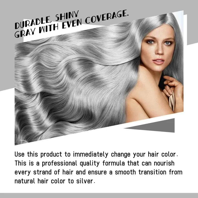Grey Hair Dye Cream Unisex Smoky Punk Style DIY Styling No Damage Quick Coloring Long-lasting Professional Hairs Dyeing Creams