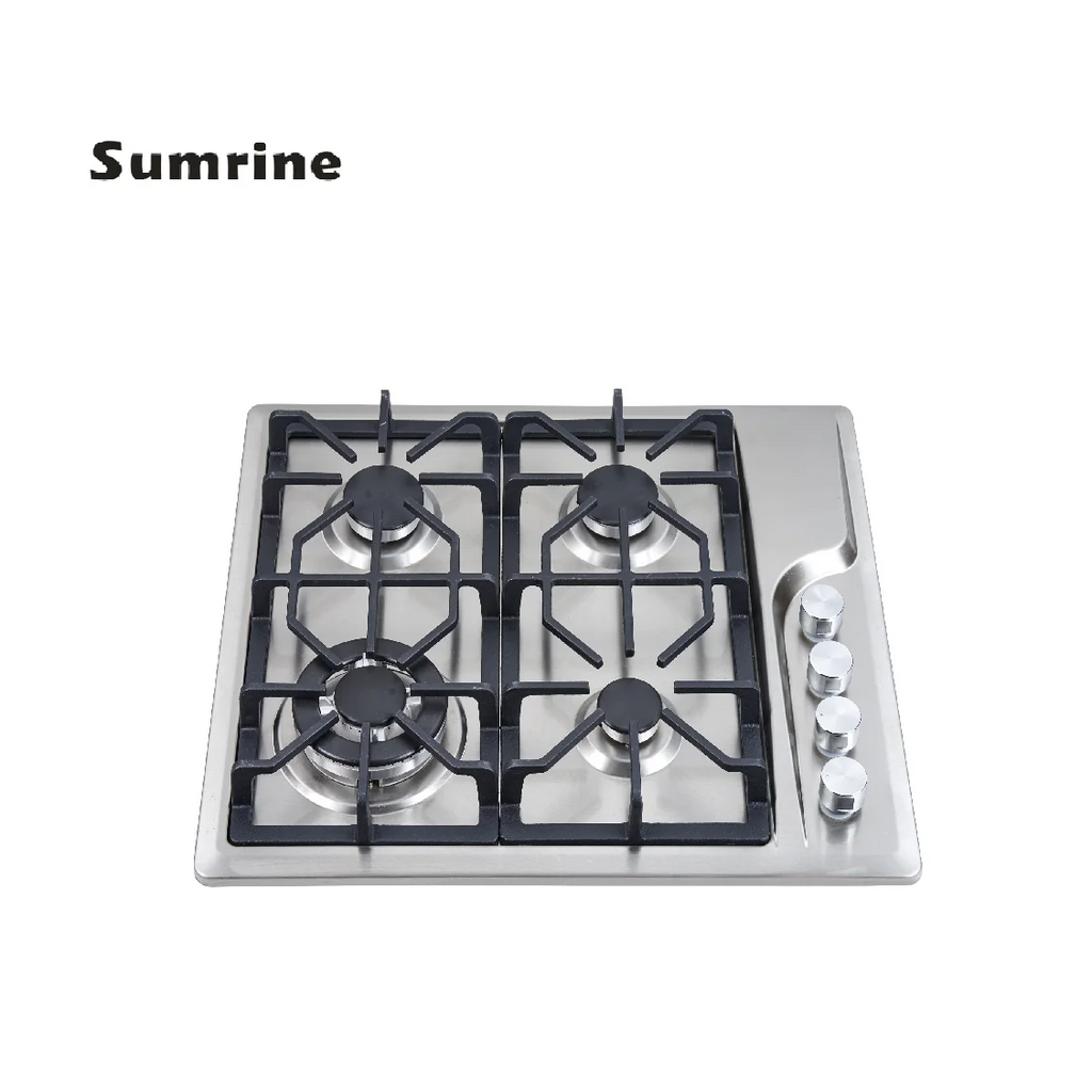 3 Burner Kitchen Gas Stove Electronic Ignition Built-In Tempered Glass Cast Iron Ceramic Aluminum for LPG for Kitchen Use