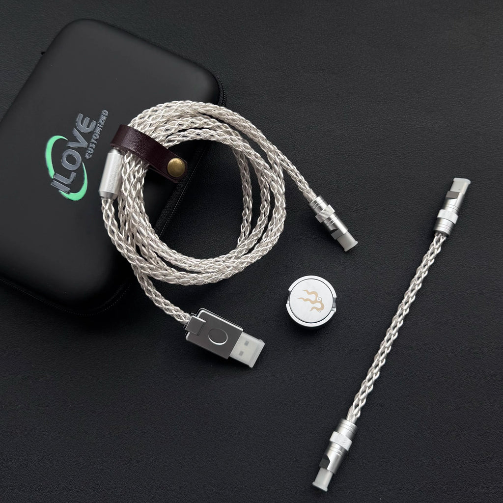 15cm C-C/USB-C Single Crystal Copper Keyboard Cable Supports 8K Magnetic Controllable Lights for HMlab Hub