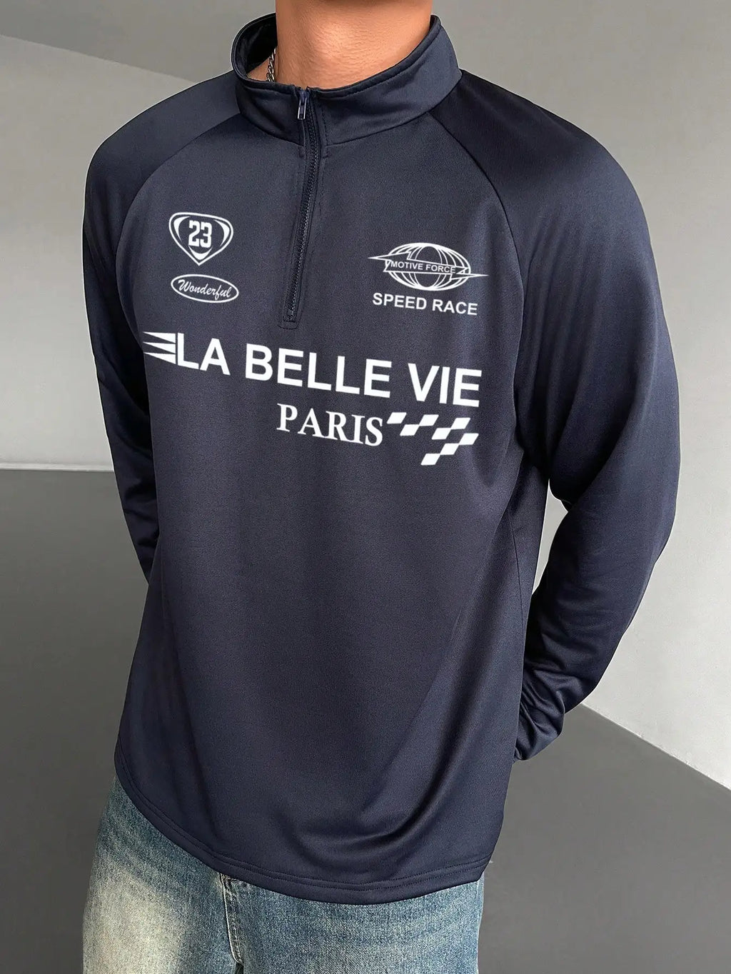 DIYIE Men's Long-Sleeve Cycling Jersey Men's Fashionable Casual Fitness Long-Sleeve T-Shirt Fall/Winter Cycling Apparel